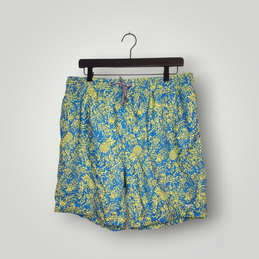 Speedo Mens Swim Shorts XL Neon Pineapple Pockets Mesh Lined Swim trunks